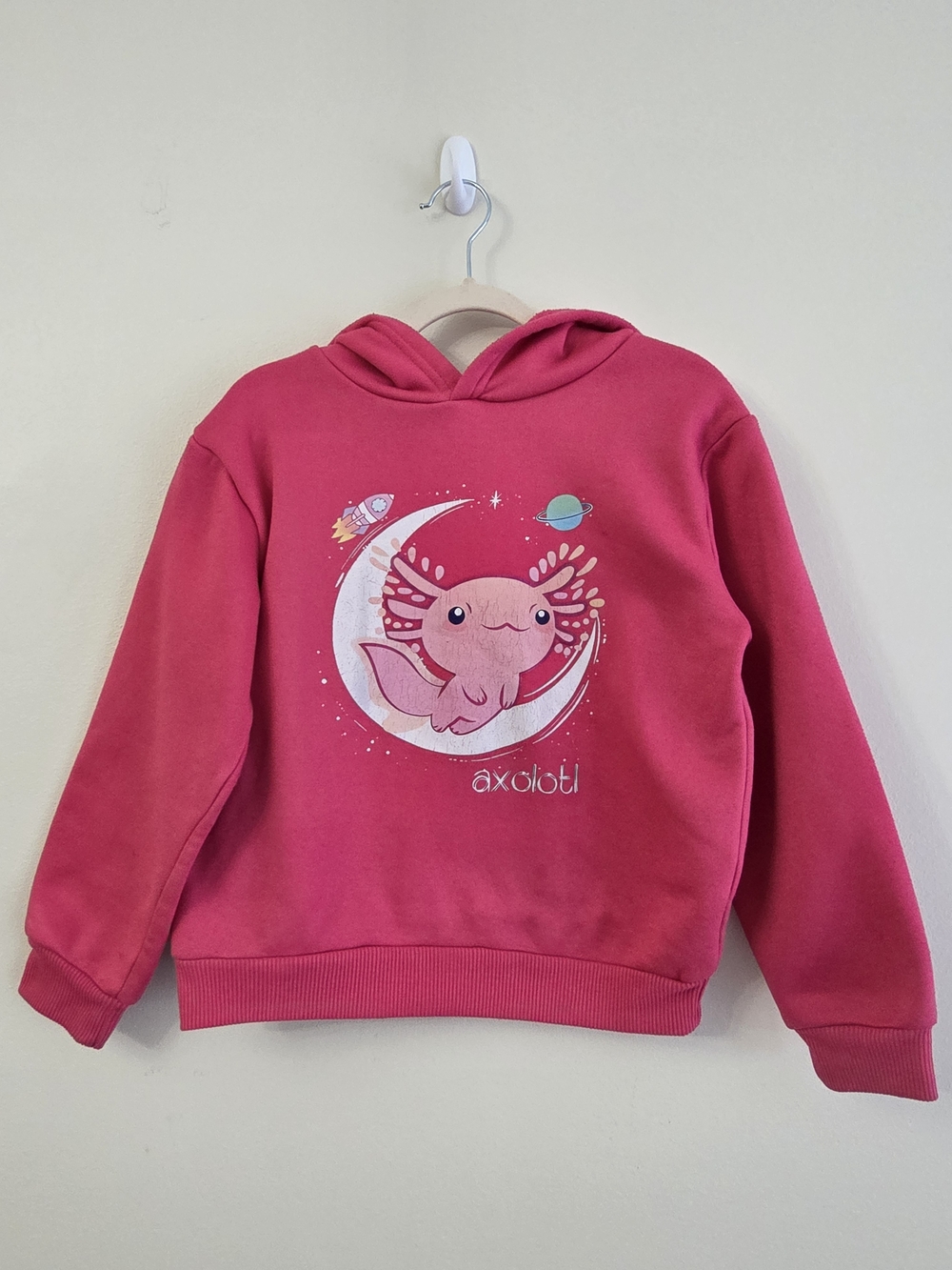 SHEIN Pink Axolotl Graphic Hoodie for Kids